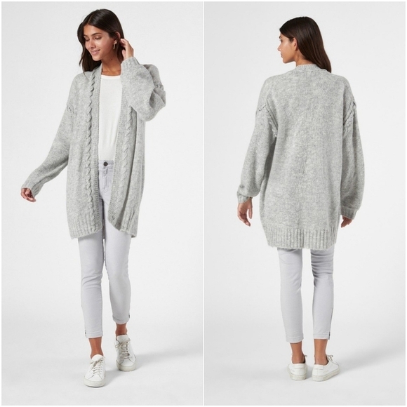 Joie Loftus Women's Oversized Longline Wool Blend Open Cardigan Size XS Gray - Picture 1 of 12